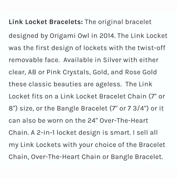 ORIGAMI OWL Swarovski Gold Link Locket ONLY - Picture 3 of 7